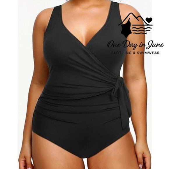 Yonique Plus Size Tie Side One Piece Swimsuit Size 20W - Picture 1 of 7